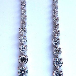 2.44ct Natural Round Diamonds Dangle Earrings 14kt Gold Long 1.5 Inch